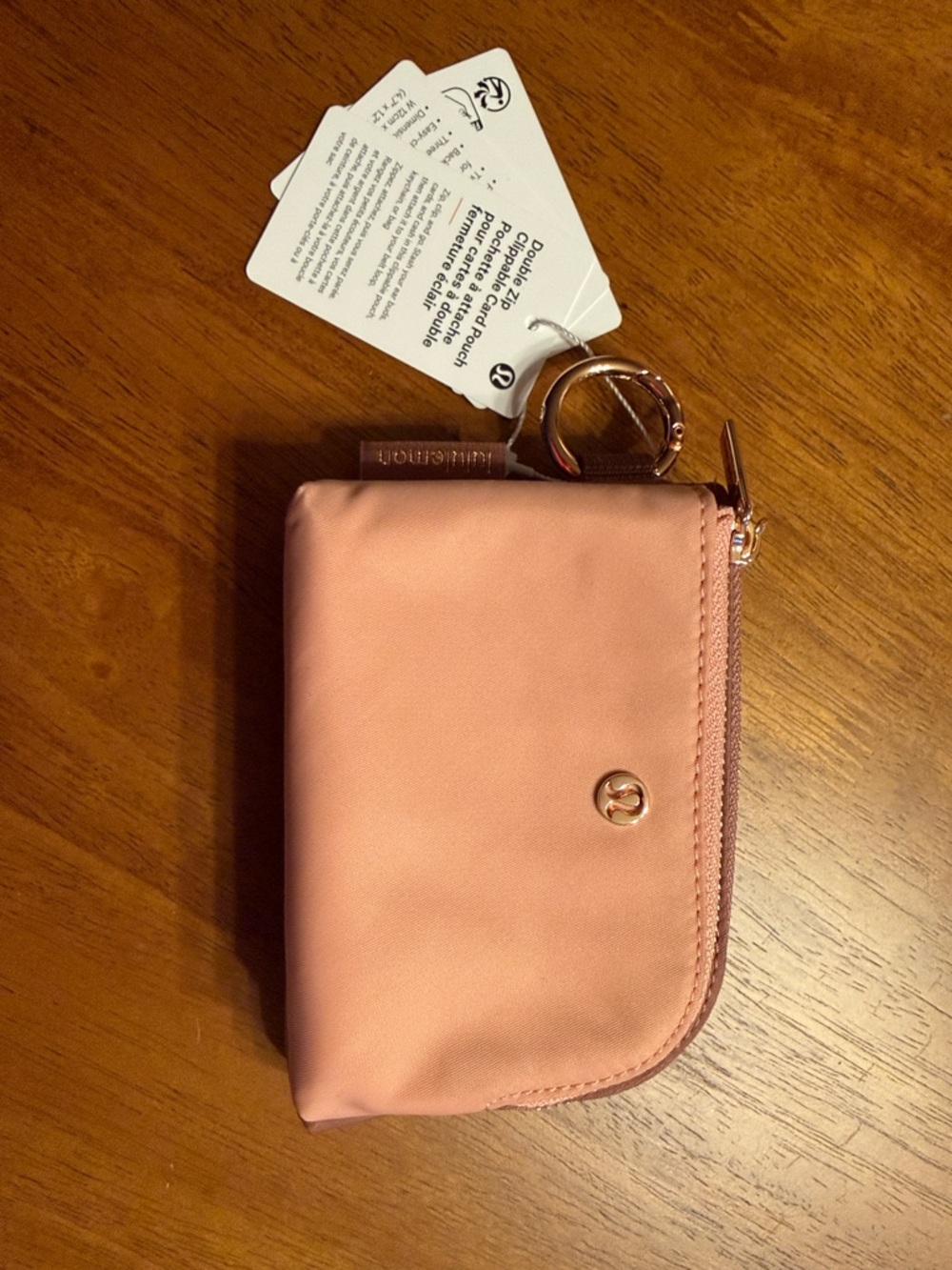 Lululemon double zip clippable card pouch